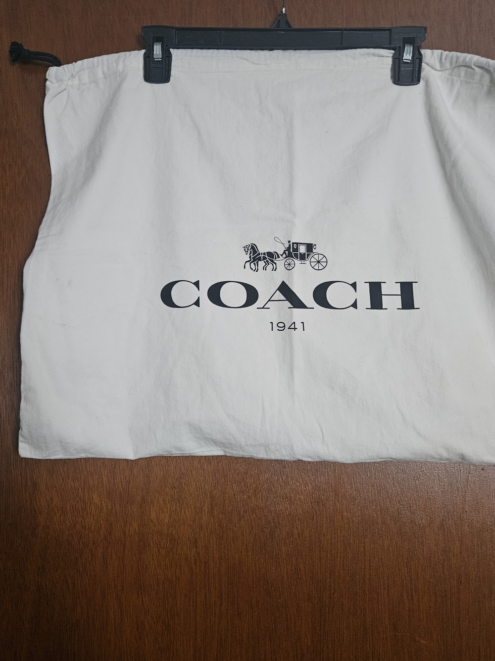 Coach White Dust Bag with Black Logo Carriage - Picture 2 of 3